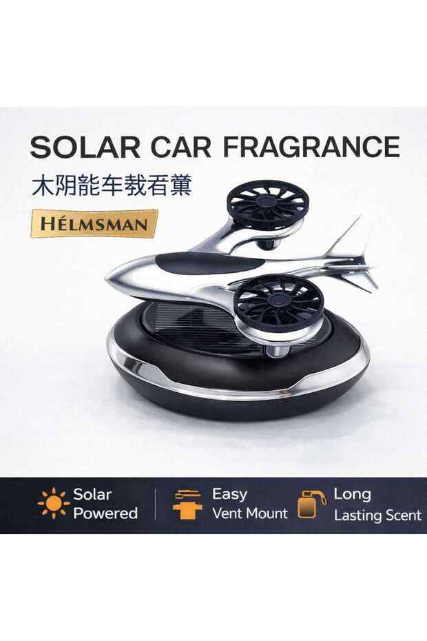 Solar Powered Car Air Freshener Rotating Aromatherapy Diffuser