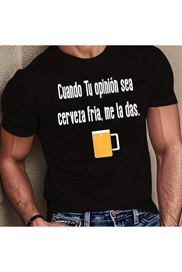تي شيرت صيفي بأكمام قصيرة للرجال من Funny Spanish Beer