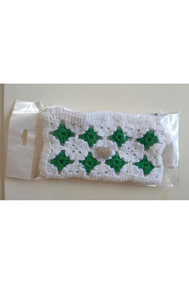 Handcrafted Knitting Wallet Lined with Zipper 20Cm/12Cm