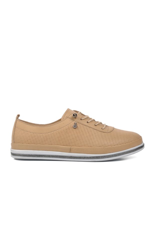 Nude Nut Genuine Leather Women's Flat Casual Casual Casual Shoes