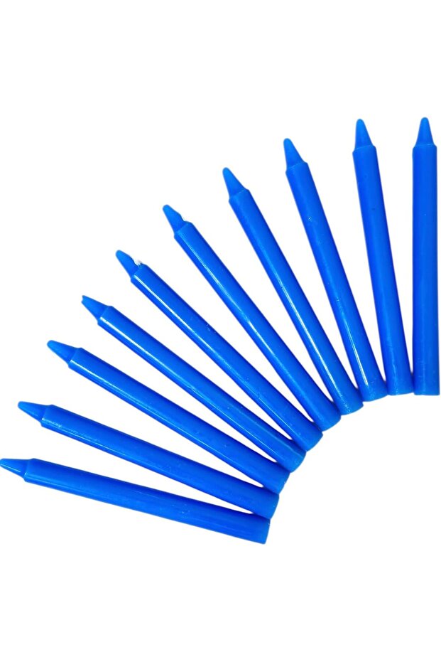 Taper Candles Blue Color 10Pcs Long Candles 1.8cm Round x 19cm Long Unscented Candles