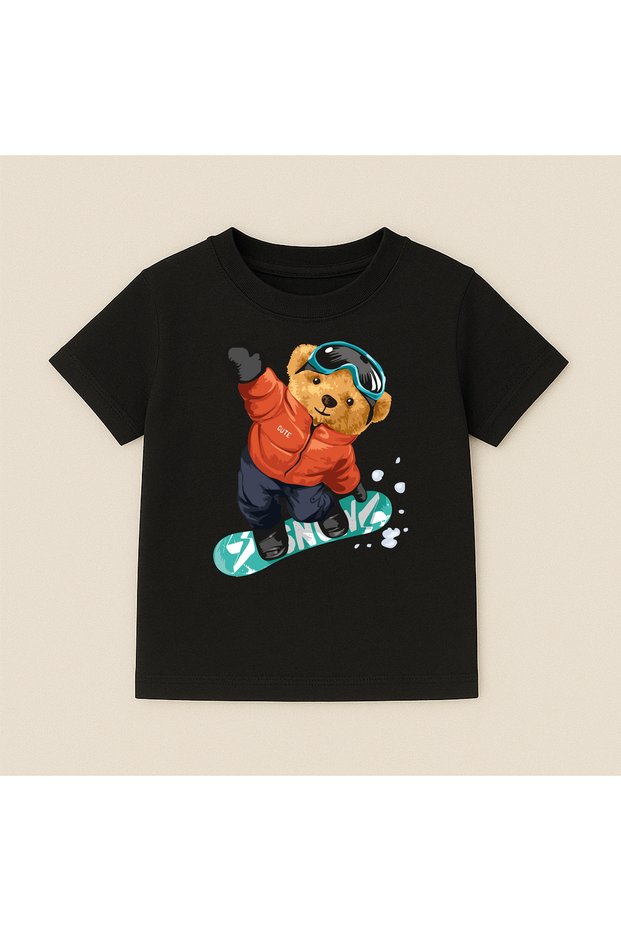 Teddy Bear Printed Crew Neck Cotton Short Sleeve Kids & Youth T-Shirt