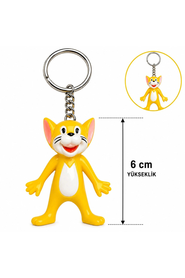Cute Yellow Cat Figured Keychain 6 cm