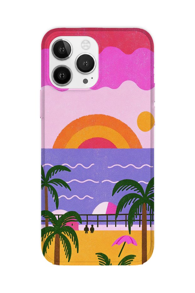 iPhone 12 Pro Compatible Printed Transparent Phone Case | Collection: Summer Beach Tropical