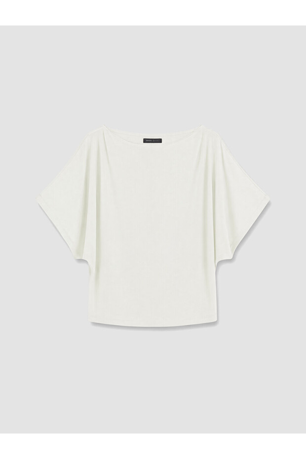 Xside White Boat Neck Women's T-Shirt