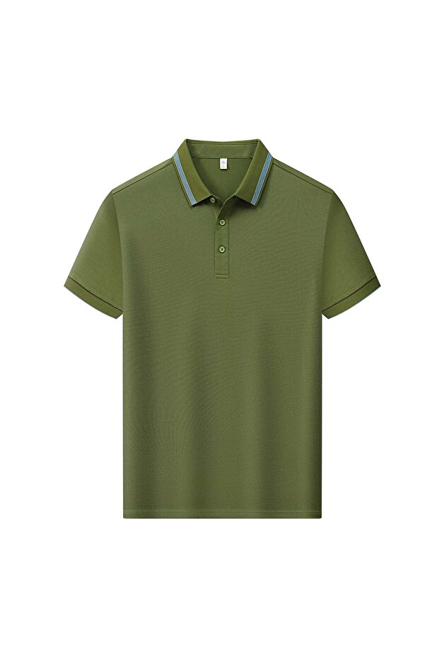 Arw98366 Seri̇ntutan--High Quality Buttoned Men's Polo Collar Tshirt