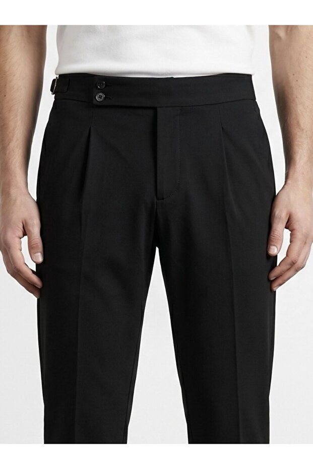 New Season Pleated Old Money Fabric Trousers