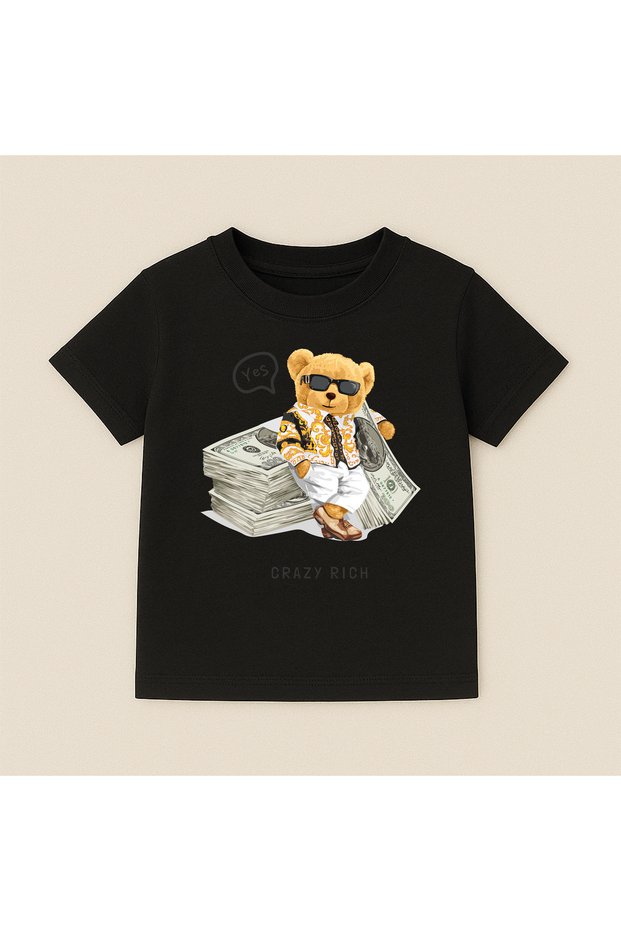 Teddy Bear Printed Crew Neck Cotton Short Sleeve Kids & Youth T-Shirt