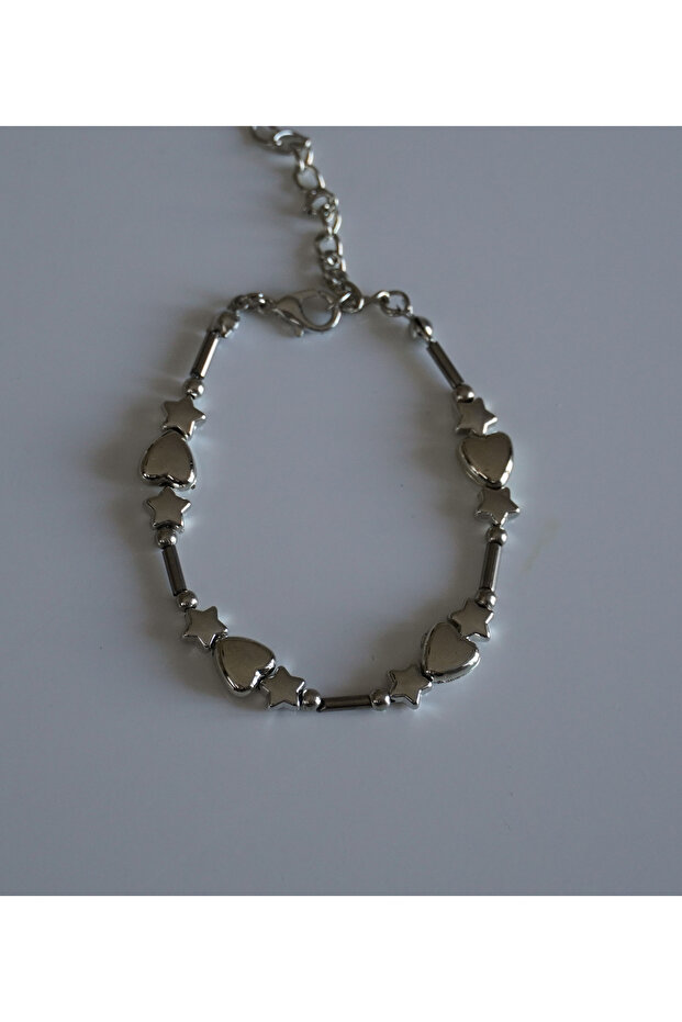 Cyber Heart Cybercore Punk Metallic Star Y2K Pinterest Bracelet