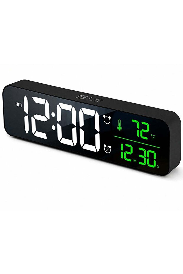 Digital LED Wall Clock - Large Display Electronic Clock with Time, Date & Temperature Display, Modern LED Wall Mounted Clock for Home, Office & Bedroom