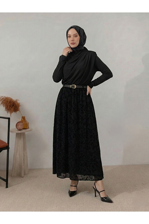 تنورة فلوك براينت تول - أسود