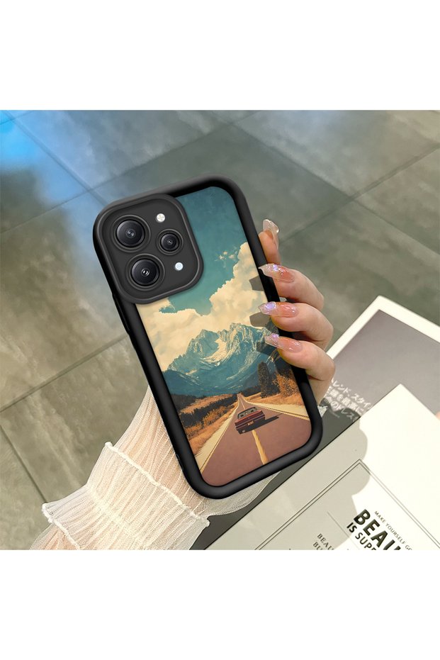 Redmi 12 4g Compatible Black Silicone Case with Shockproof Camera Protection