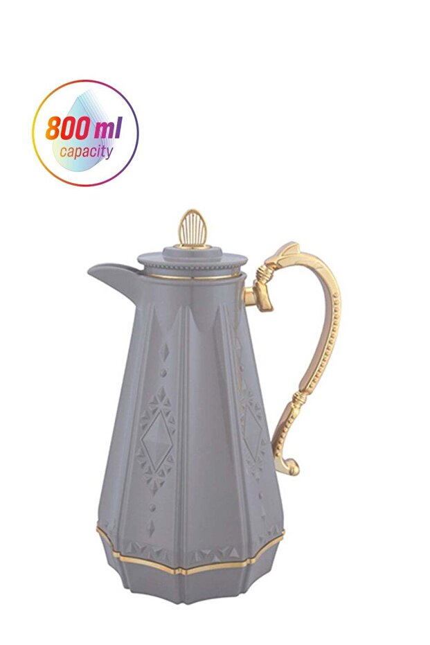 Plastic Tea & Coffee Flask 800 Milliliter Gold/Grey