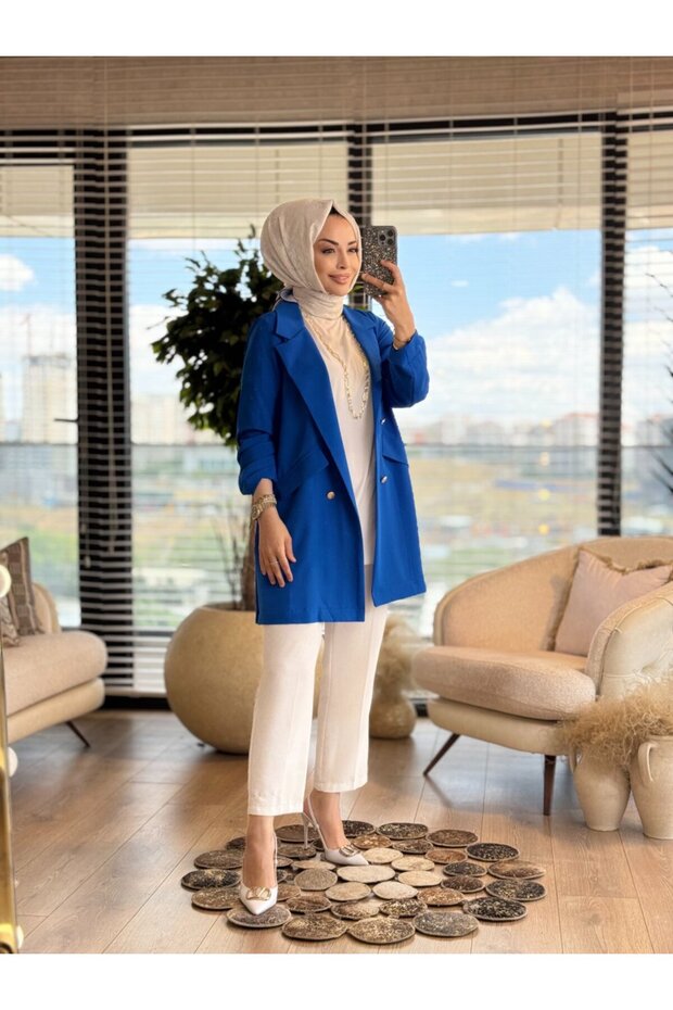 3079 سترة ليندا بأزرار ساكس