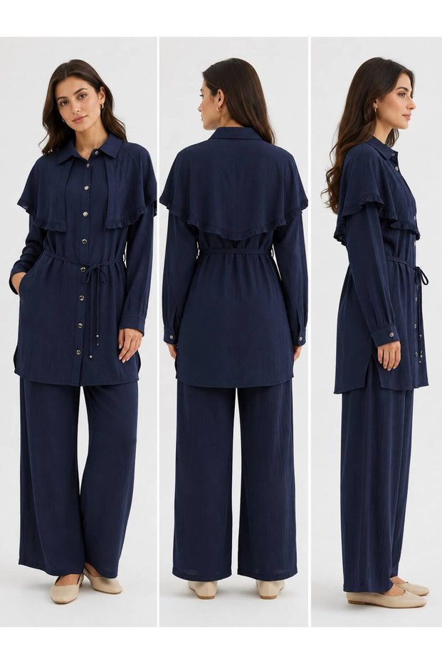 547-115 Women's Ruffled Detail Tight Suit