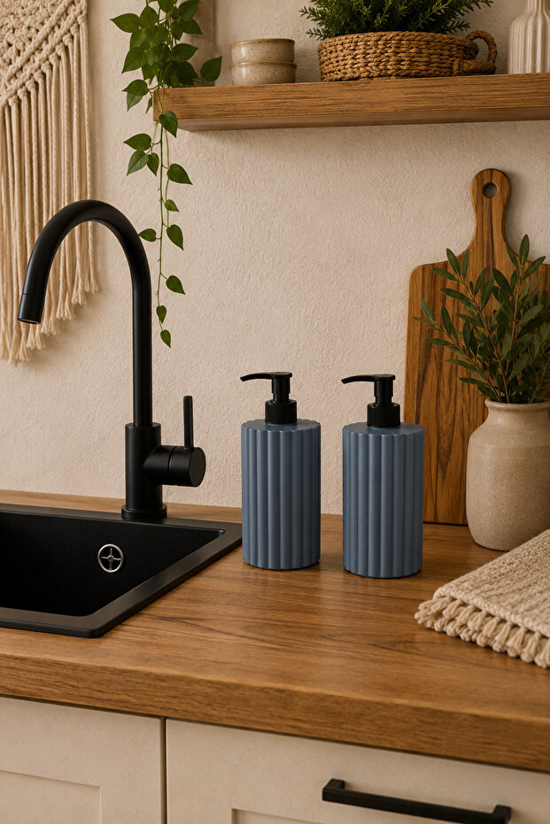 Decorative 2-Piece Bohemian Style Kitchen Set Liquid Soap Dispenser and Detergent Dispenser Set, Hand Soap Dispenser and Dish Soap Dispenser Set