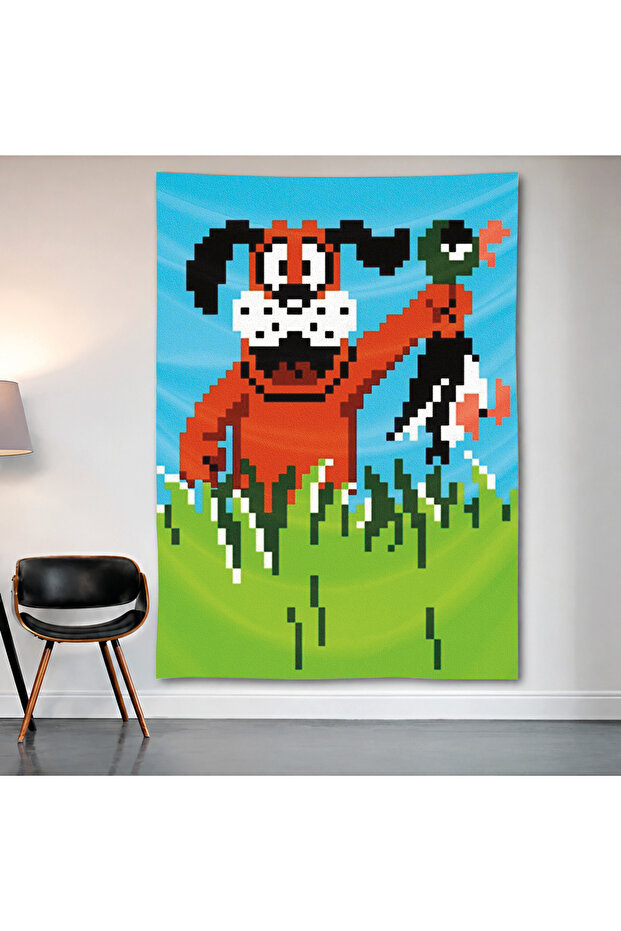 Duck Hunt Wall Covering Wall Tapestry First Quality Satin Fabric Poster