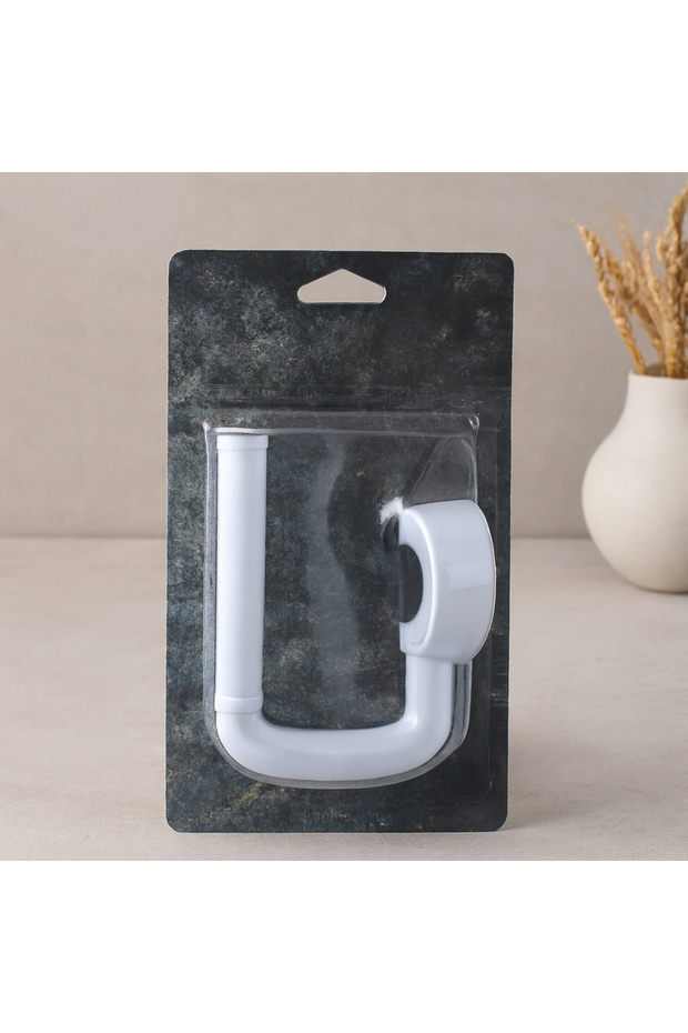 White Plastic Toilet Paper Holder (Adhesive & Screw-On) -