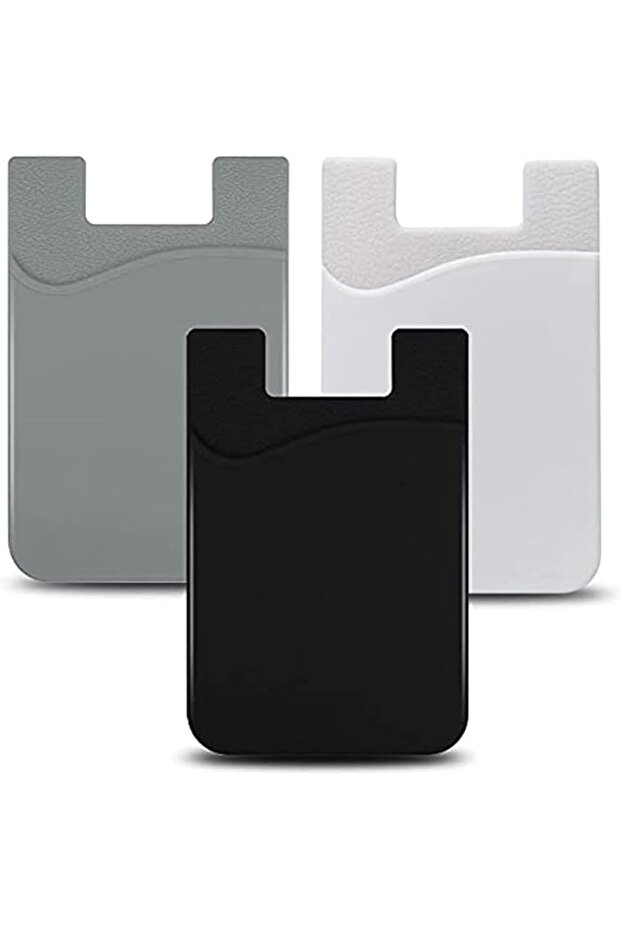 3pcs Cellphone Card Holder Back Wallet, Silicone Adhesive Stick-on ID Card Keeper
