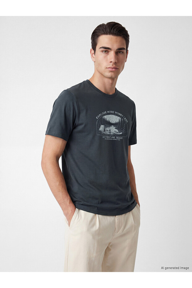 Sparkling Choices from Shining Store Zero Roba Collar Printed Men's T-Shirt