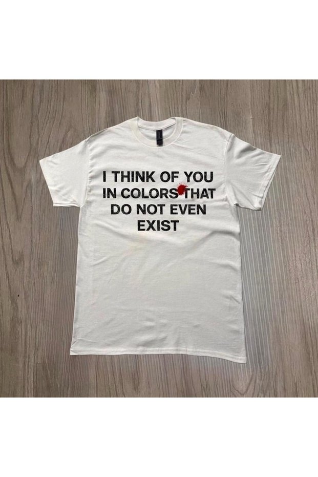 I Think of You in Colors Printed Unisex Oversize T-Shirt