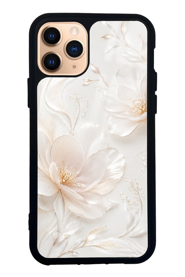 iPhone 11 Pro Ivory Pearl Blossom Design Glossy Phone Case