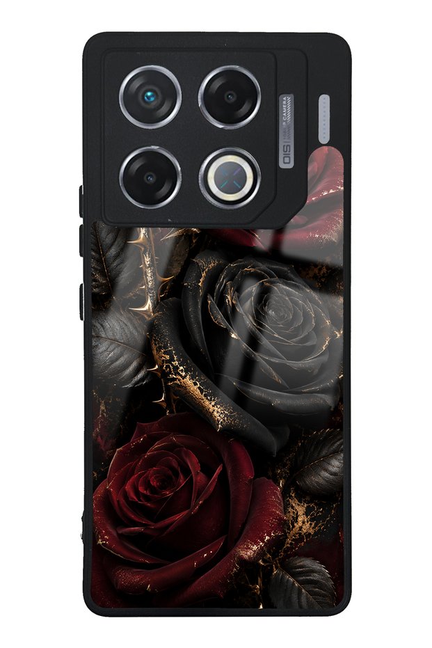 Infinix Gt 20 Pro Obsidian Crimson Rose Design Glossy Phone Case