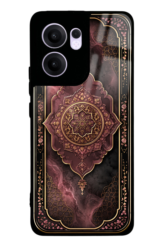 Oppo Reno 13F Rosewood Ottoman Medallion Design Glossy Phone Case
