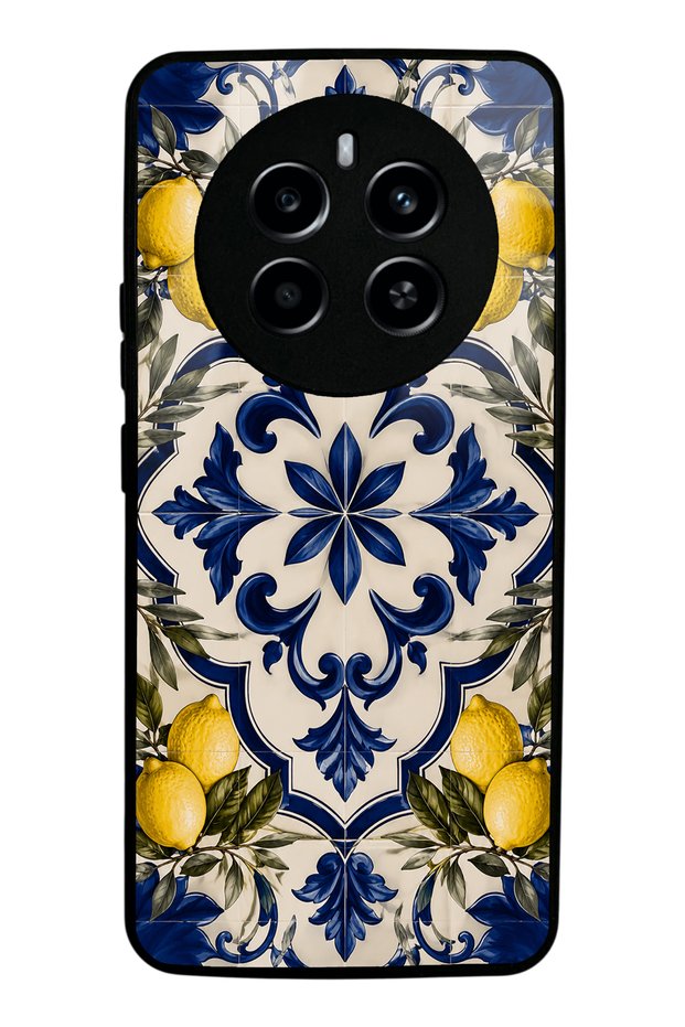 Realme 12 Pro Royal Lemon Mosaic Design Glossy Phone Case
