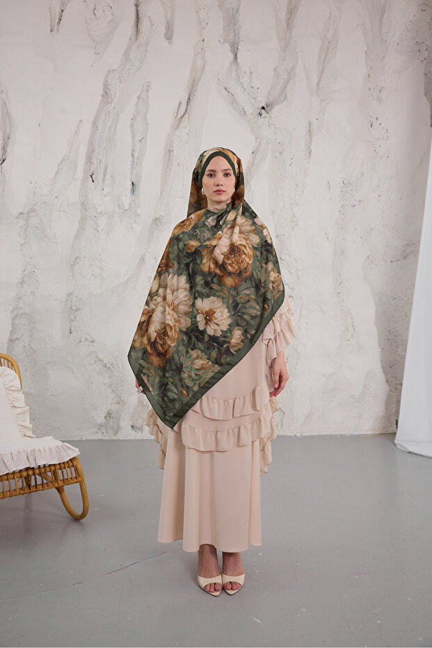 Summer Garden Series Patterned Cotton Soft Shawl Women's Colorful Shawl