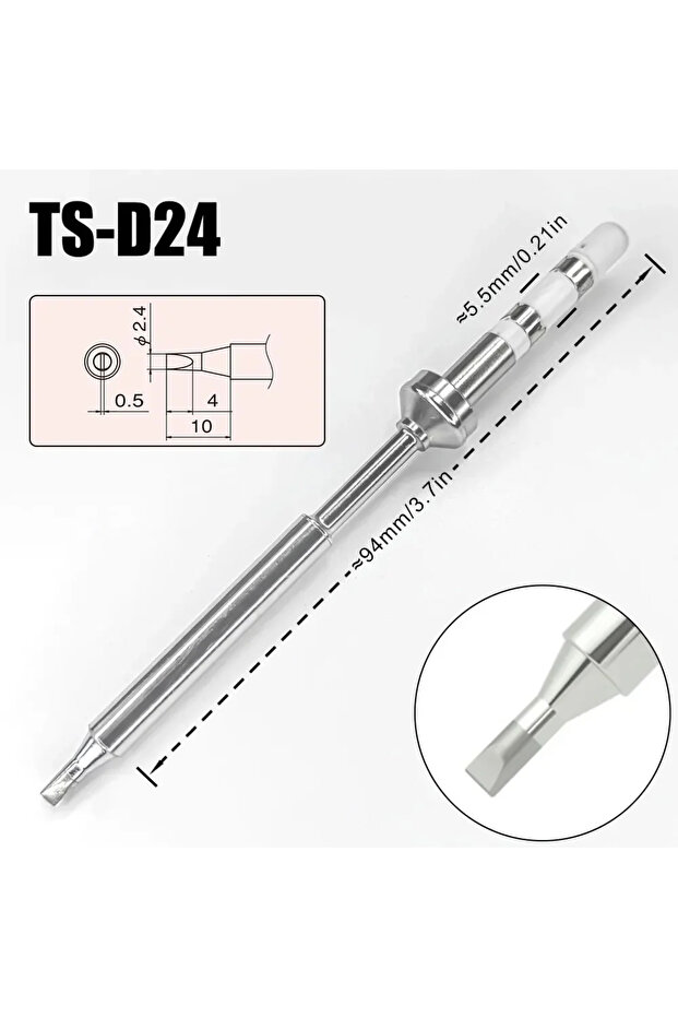 قطعة واحدة من رؤوس مكواة اللحام TS-D24 من سلسلة TS، بديلة لـ Pine64 TS100 TS101، متوافقة مع موديلات مختلفة من Pinecil El