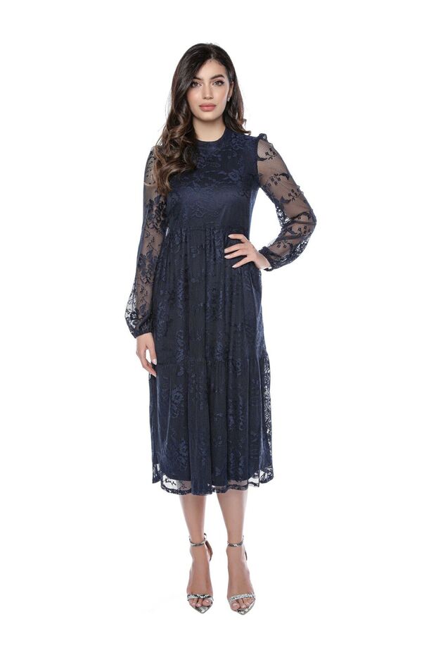 Rochie bluemarin din dantela