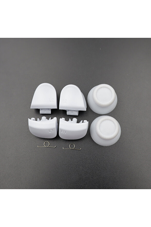 مجموعة N2 البيضاء من أغطية عصا التحكم BDM-030 وأزرار R1 L1 R2 L2 مع نابض للضغط لجهاز PS5 V3.