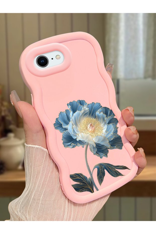 iPhone 6S Plus Compatible Case Camera Protector Pink Silicone Couple Phone Case Floral Pattern