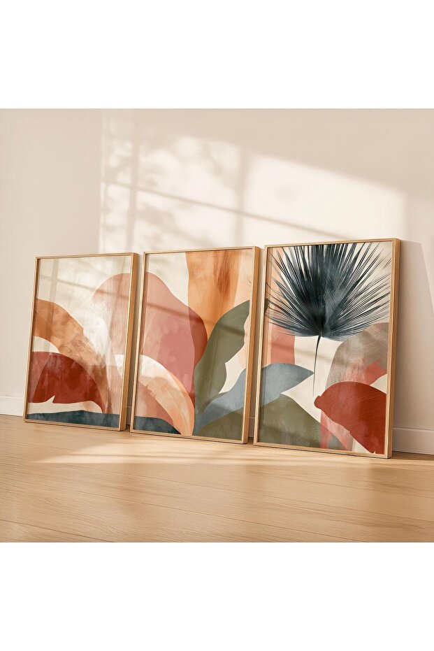 3 Piece Painting with Wooden Frame Qmrc