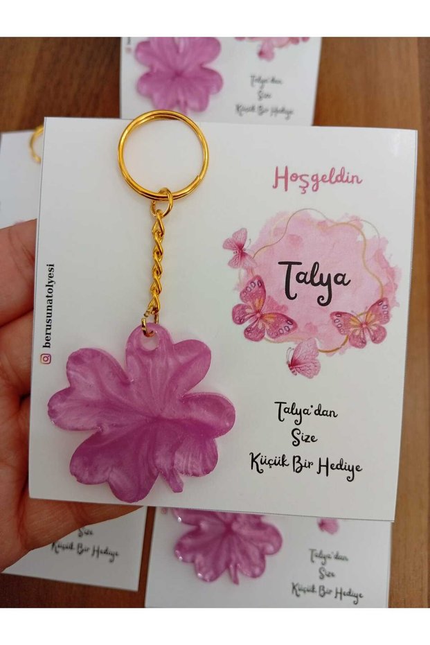 Clover Keychain with Card 10 Pieces Babyshower Birthday Baby Gifts