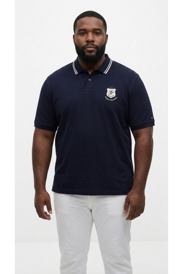 Men's Polo Collar T-Shirt Short Sleeve Buttoned Pique Arma Logo Striped Detailed Casual Sport Comfortable Stylish Mw0Mw44090