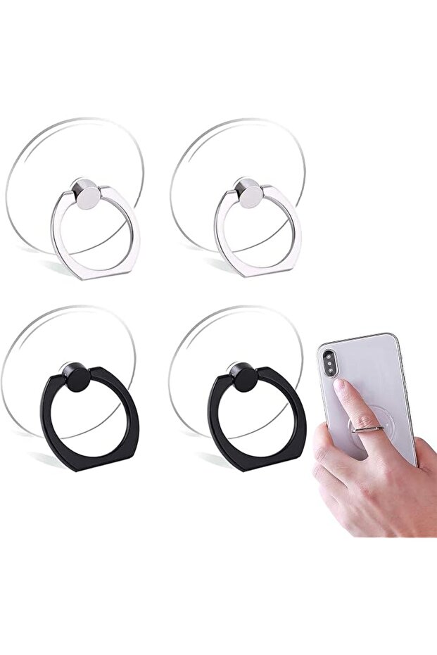 4-Pack Clear 360° Foldable Phone Ring Holders