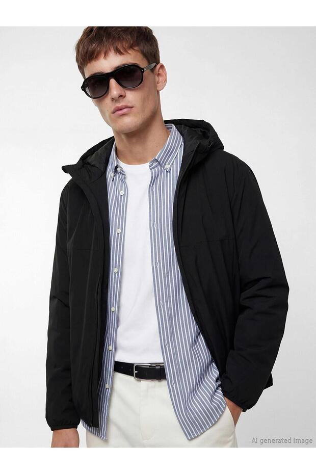 Comfortable Fit Hooded Men's Raincoat (W6)