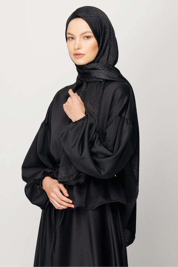 Chain Patterned Shimmering Jacquard Woven Women's Shawl 75X185 cm