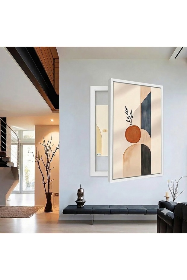 لوحة غطاء طابلون كهرباء جداري فاخرة بإطار أبيض - تصميم مودرن لديكور مميز