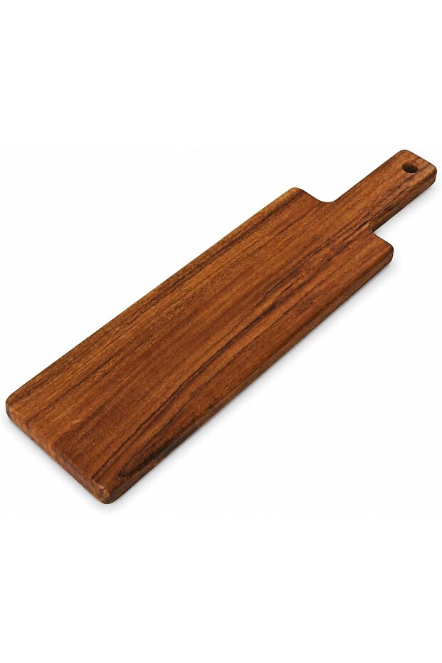 Walnut Wood Long Paddle Serving Board with Handle 49 × 12 cm for Cheese, Bread, Sushi, Fruit, Desserts and Appetisers