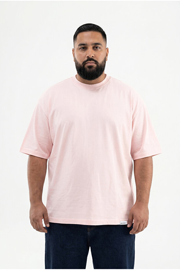 Men's Plus Size Basic T-Shirt Powder Pink