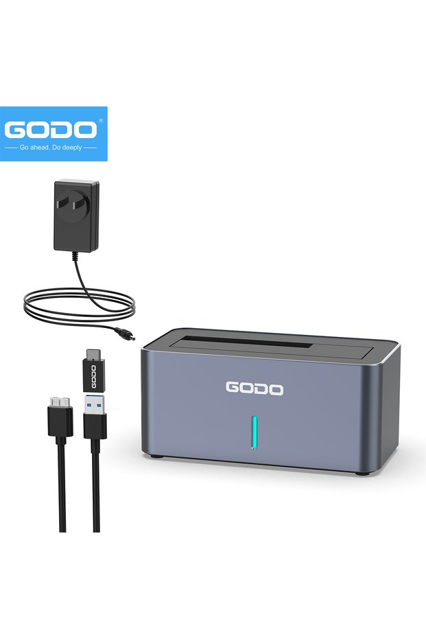 US Plug GODO Hard Drive Docking Station Aluminum USB 3.0 SAS SATA Hard Drive Enclosure for 2.5/3.5 I