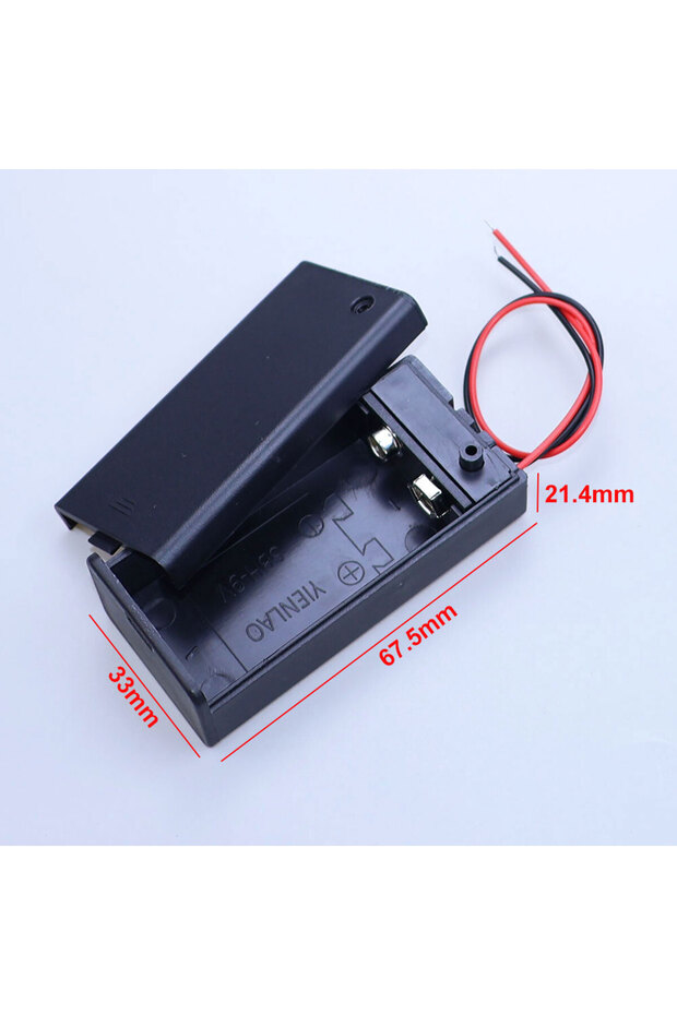9V Box Yanxi 1PC 9V Battery Holder Battery Clip Case With Wire Leads DIY Battery Storage Box With