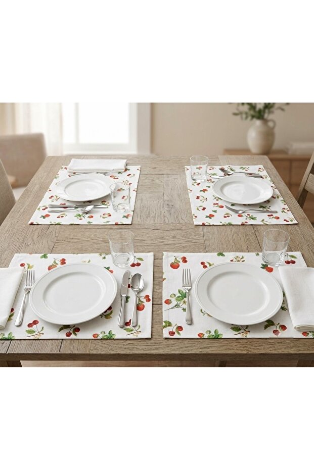 Zorlutekstil Strawberry Cherry Themed American Dinnerware Set