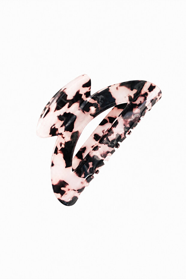 Patterned Acetate Look Large Latch Buckle | Strong Hold Daily and Stylish Hair Clip 8X4 cm