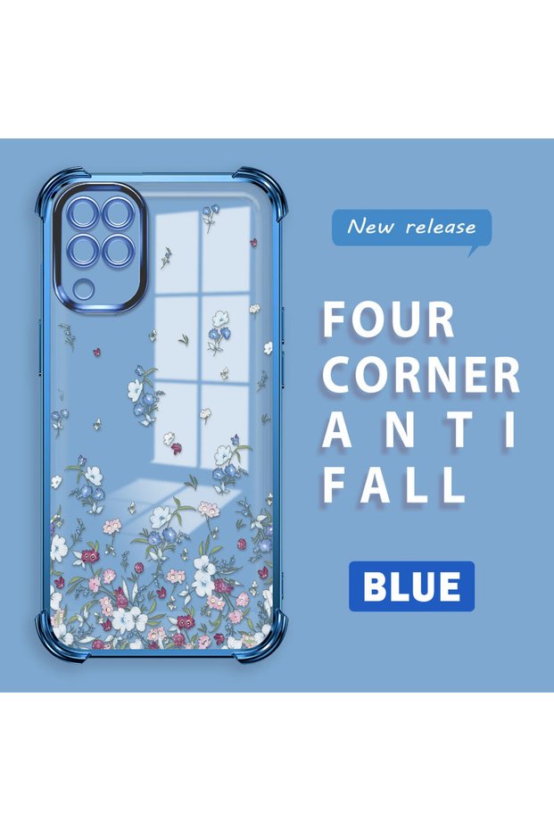 Samsung Galaxy M12/A12 Compatible Transparent Back Four Corners Reinforced Impact Protection Silicone Case