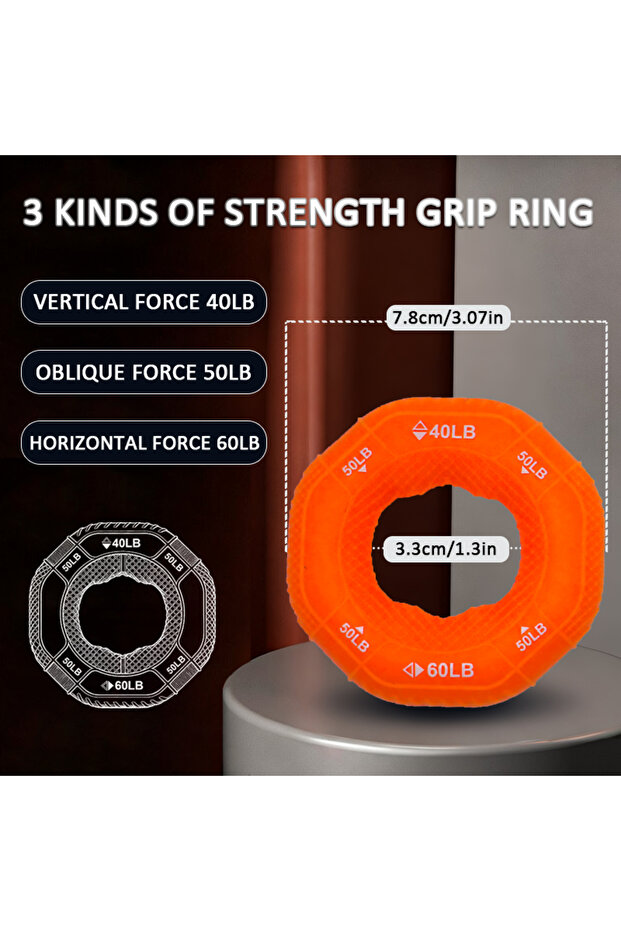 40 to 50 to 60LB Silicone Hand Trainer Finger Gripper Ring Hand Power Gripper Ring Stress Relief Gym