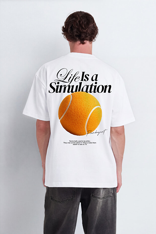 Trend Biz Tennis Themed Oversize Printed T-Shirt